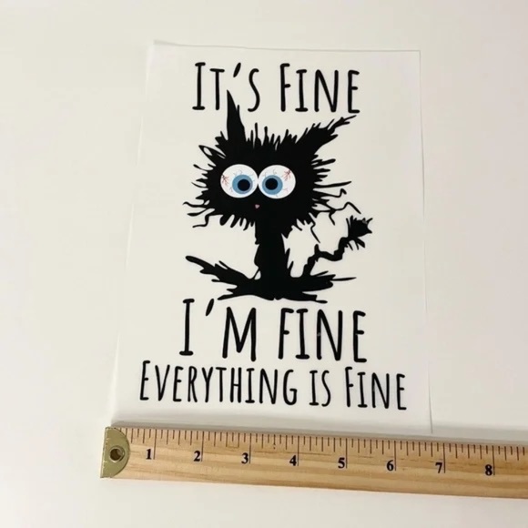 Anxiety Cat Iron-On Fabric Decal - Picture 4 of 7